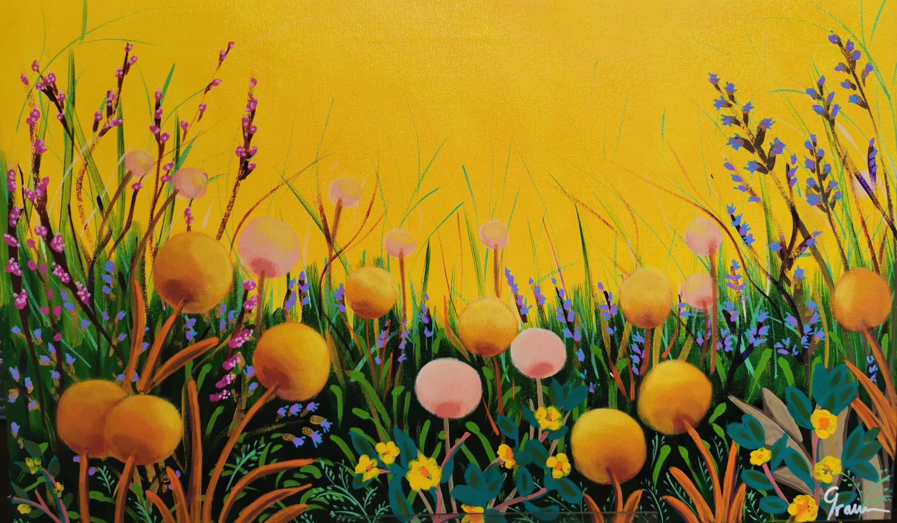 PINTURA ACRILICA. TÍTULO: YELLOW